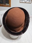 100% Wool Hat With Faux Fur Trim Brown Vintage Women’s 21-23 — photo 5