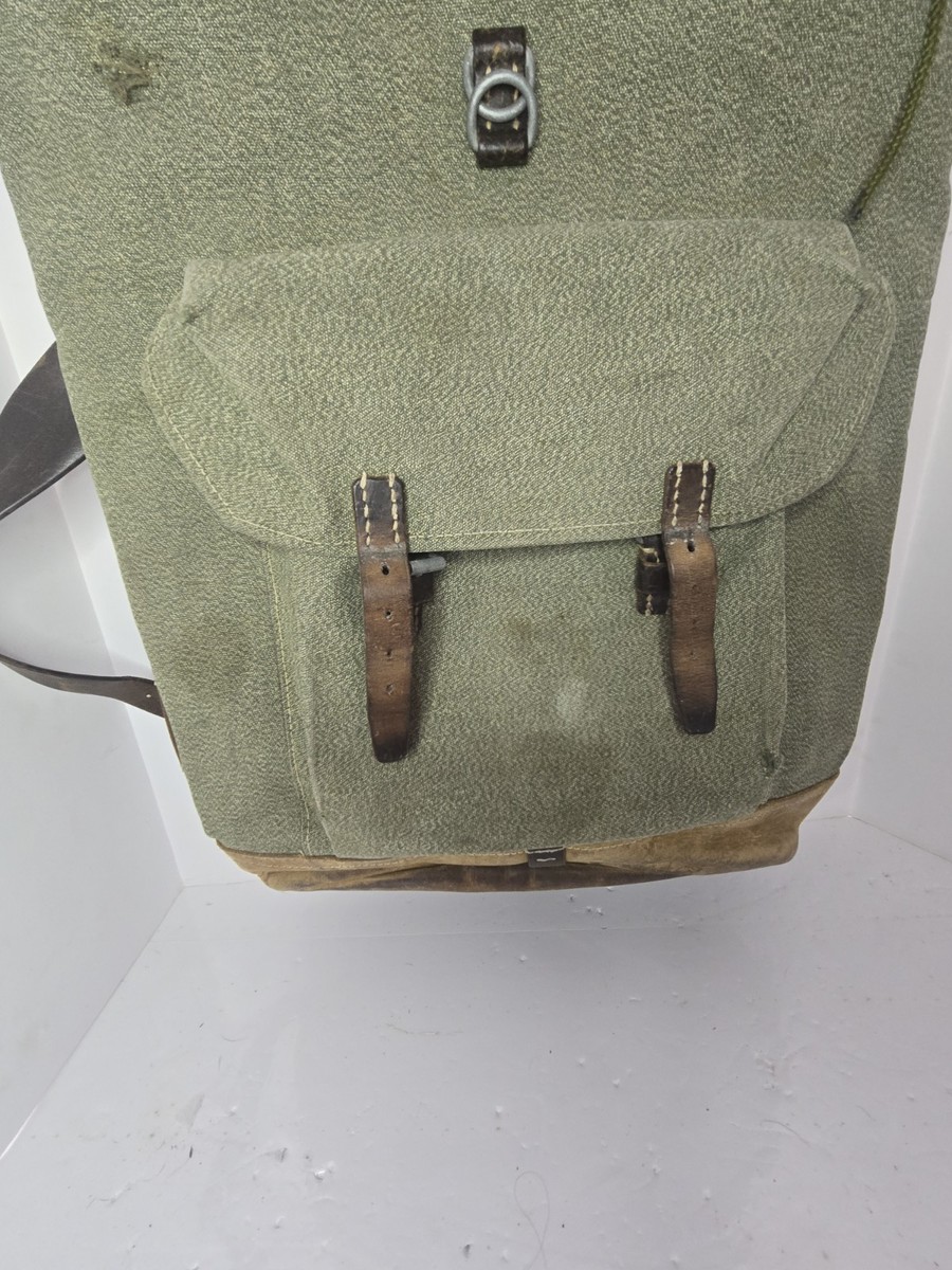 Swiss Army Roll Top Backpack Vtg '63 Salt Pepper Canvas Leather Rolltop Rucksack | eBay Swiss Army Roll Top Backpack Vtg '63 Salt Pepper Canvas Leather Rolltop Rucksack | eBay