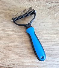 Fur Magic Pet Deshedding Comb Rake Brush Grooming Tool Blue/Black Handle