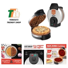 Belgian Waffle Maker – Nonstick Waffle Ceramic Coating Plates with Browning C...