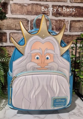 Loungefly Disney Little Mermaid King Triton Cosplay Mini Backpack  NWT