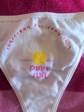 Rare Victoria's Secret PINK Vintage Y2K Graphic Cotton Thong Small NWT