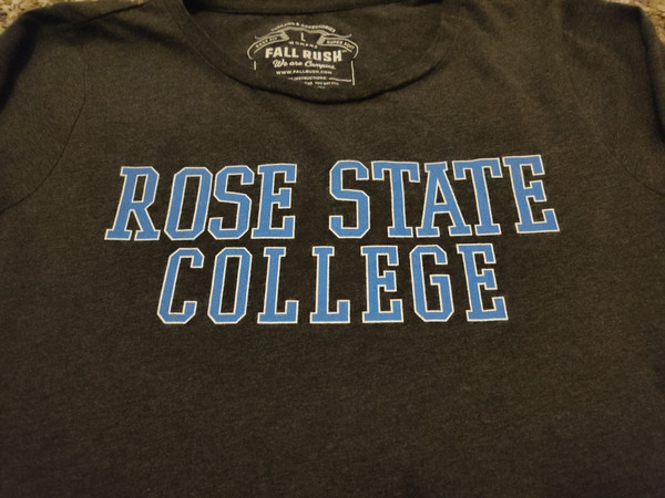 Rose State College T Shirt Womens Large Gray Long Sleeve Crewneck Pullover