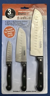 3 MasterChef DuraCut SANTOKU 3  5  7  Knives Japanese Style Utility Paring Chefs