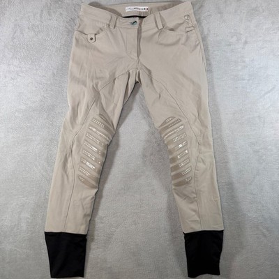 Animo Italy Tan Beige Knee Patch Equestrian Riding Breeches Gripping System IT