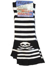 Gants Longs Magiques Sans Doigts Avec Skull Et Crossbone