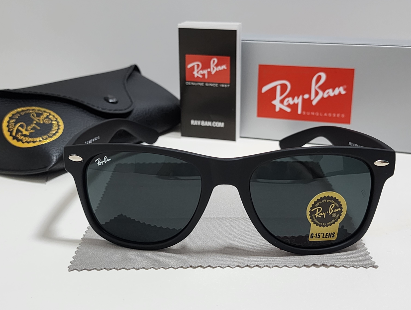 Ray-Ban RB2140 Classic Wayfarer Sunglasses Black Frame Glass Gray