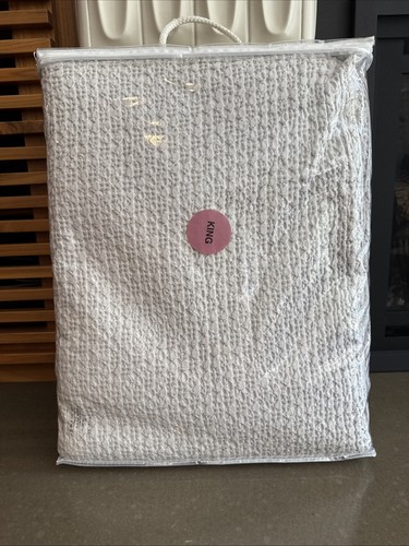 PIUBELLE PORTUGAL GRAY MATELASSE KING COVERLET PIU BELLE - Picture 3 of 3