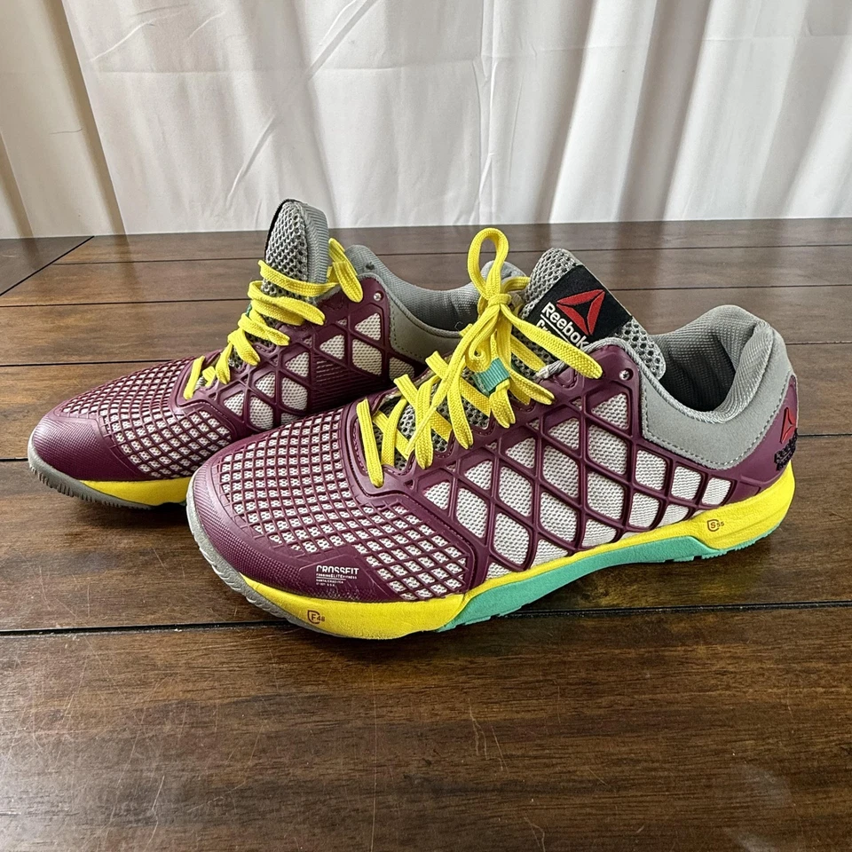 Reebok CrossFit Nano 4.0 Shoes Womens Size 8 Purple Yellow Training Sneakers - Image 4 of 4