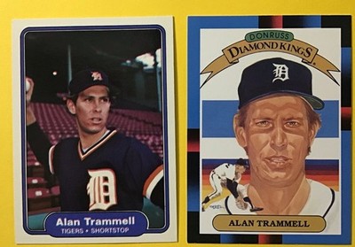 1982 Fleer #283 & 1987 Donruss D.K. #4 Alan Trammel Tigers HOF FREE SHIPPING