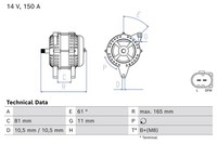 Bosch Lichtmaschine Generator FüR Iveco Daily V Kasten/Kombi Fiat Ducato