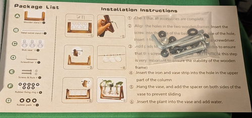 XXXFLOWER Plant Terrarium with Wooden Stand , Air Planter Bulb Glass Vase - Picture 3 of 4