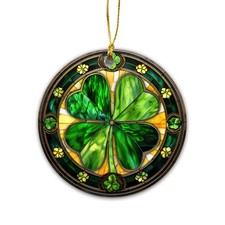 Saint Patrick's Day Lucky Four-Leaf Clover Ornament Irish Shamrock Four-leaf