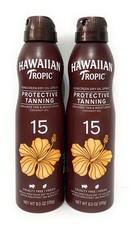  2 Hawaiian Tropic Protective Tanning Sunscreen SPF 15 Dry Oil Spray - Exp 4/28