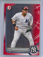 2022 Bowman Jasson Dominguez Red /5 #BP-98 Yankees Prospect SSP