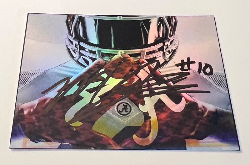 Alabama Crimson Tide football Mac  Jones AUTOGRAPHED LOGO Bama card