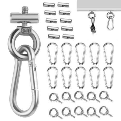 Reliable 10 Pack of Tent Track Rings with Spring Hooks for RV and Boat Awnings - Picture 9 of 10
