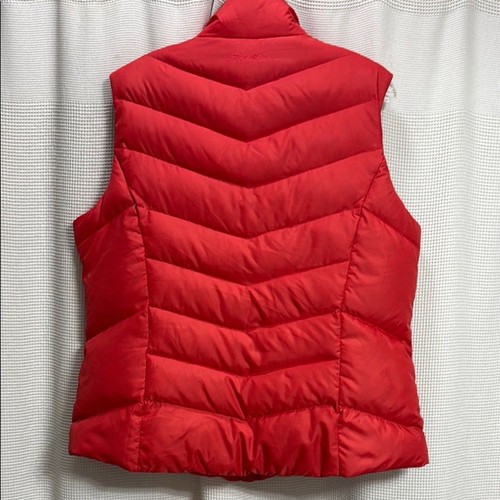 Eddie Bauer Red Quilted Goose down Puffer Vest SZ XL 550 fill outdoor warm fall - Picture 7 of 9