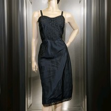 Vintage NOS BARBIZON Saucy 50s Curvy Metal Zipper LACE  TAFFETA Dress Slip 14