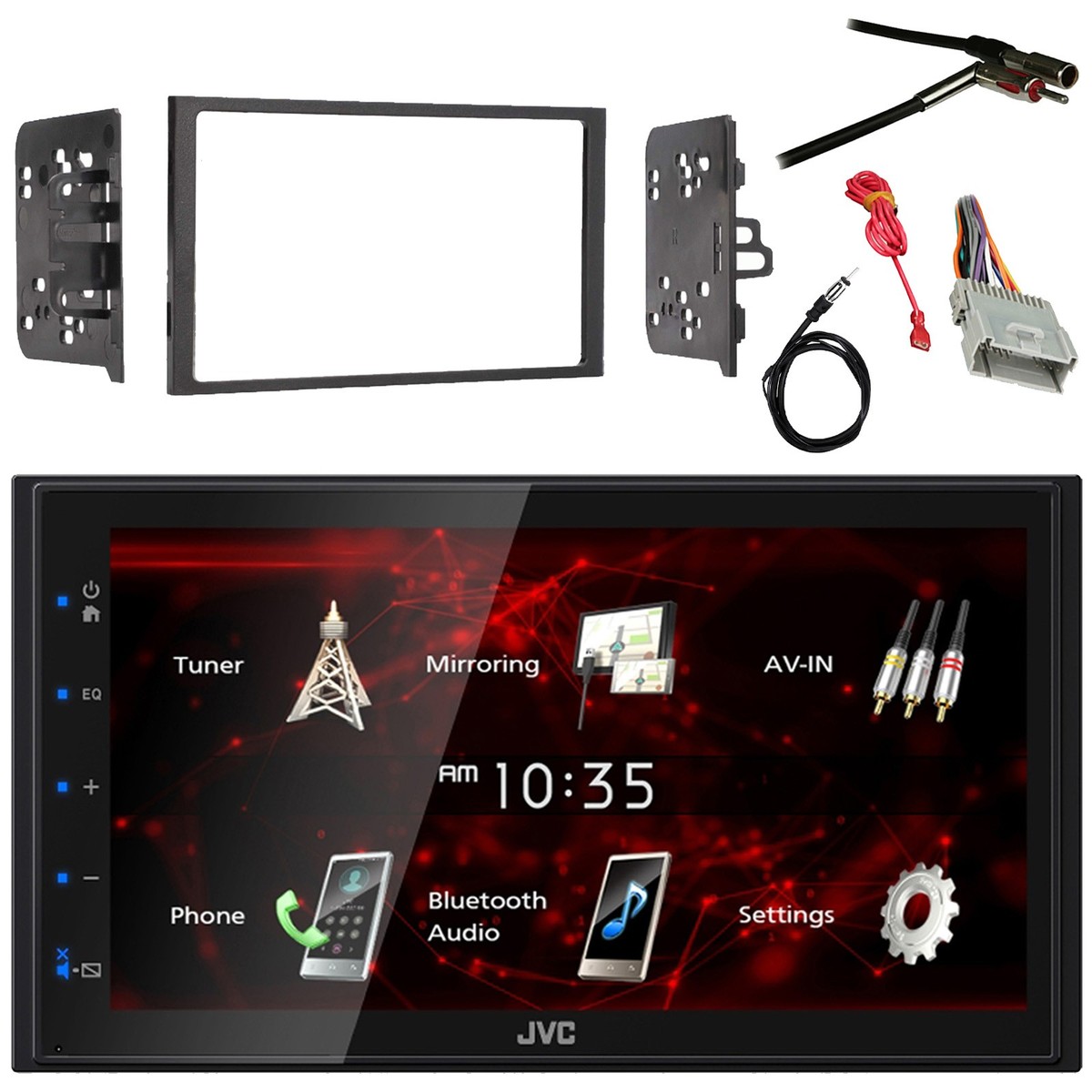 JVC NMZK-W75DE2T カーナビ JVC 2DIN Bluetooth Car Radio, Antenna w/Adapter, Harness, 98-Up GM