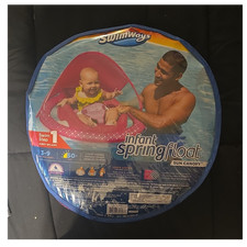 SwimWays Infant Spring Float Baby Pool Float Sun Canopy Ages 3-9 Pink