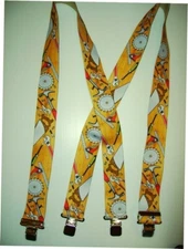 Men's Carpenter Tools Suspenders, X Style, Features Snaps, Clips. USA Made