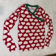 Hanna Andersson 150 US 12 Girls Pajamas Top Organic Cotton Hearts