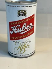 Huber Premium Striaght Steel Air Filled Empty Beer Can Wisconsin Pull Tab BO
