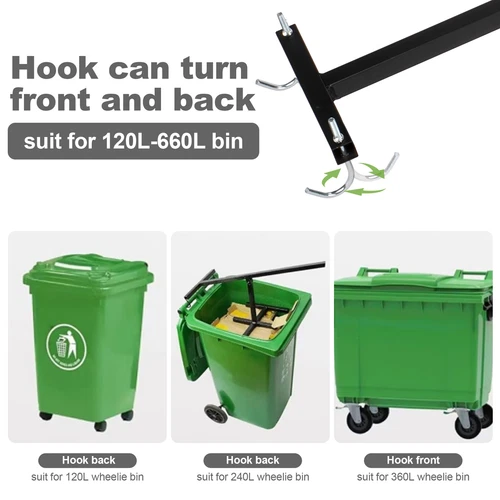 Heavy Duty Steel Wheelie Bin Trash Compactor Waste Recycling Bin Hand Compactor - Picture 8 of 17