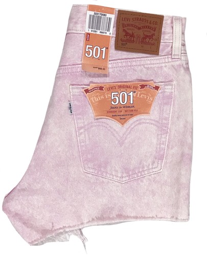Nuovo con etichette LEVI'S 501 ORIGINAL Fit Da Donna Lavato Pantaloncini Di Jeans  Rosa Taglia 29 | eBay