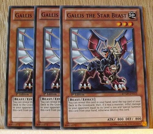 Yu-Gi-Oh! RYMP-EN013 Gallis the Star Beast common playset x3 cards - Picture 1 of 1