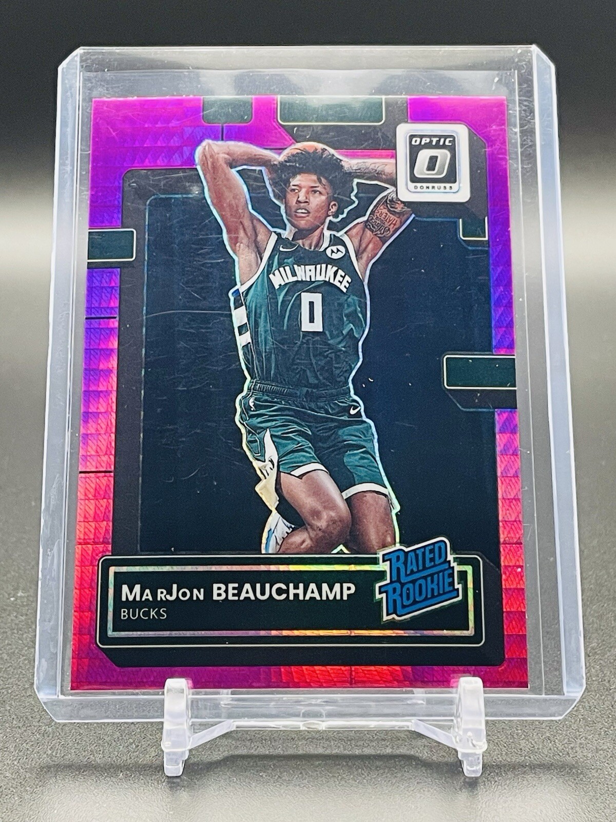 2022 Panini Donruss Optic - Pink Hyper Prizm #210 MarJon Beauchamp (RC)
