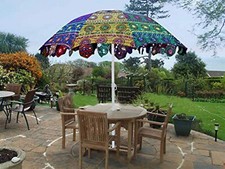 Indian Garden Parasol Mandala Cotton Sunshade Parasols Umbrella For Summers