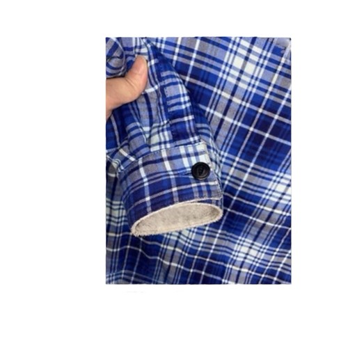 LL Bean Shirt Jacket Womens Large Blue Plaid Flannel Sherpa Fleece Lined Shacket - Picture 4 of 11