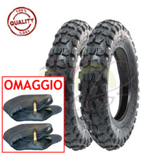 2 CAMERE ARIA +PNEUMATICI CROSS 100/90-10 SCOOTER MINI MOTO MINICROSS TASSELLATI