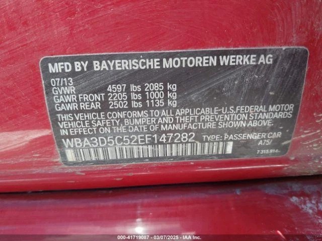 二手右后门组件后侧适合:2014 Bmw 328I Sdn 右后级 — 第 4/4 张图片