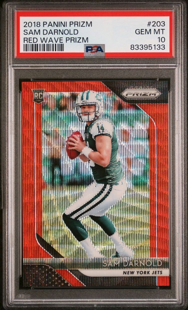 2018 Panini Prizm - Rookie Red Wave Prizm #203 Sam Darnold /149 (RC)