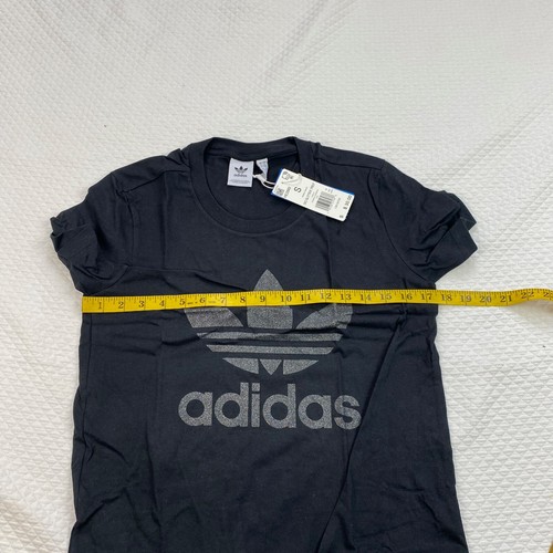 NWT Adidas Originals Trefoil Tee Shirt Women's Small OG Silver Glitter Cotton - Picture 8 of 8