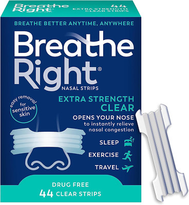 Nasal Strips | Extra Strength | Clear | for Sensitive Skin I Drug-Free Snoring S