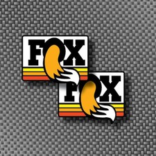 2pc Lg 3.75h Fox Factory Shox Motocross Sticker Vintage Decal Graphic Fmf Rz Yz