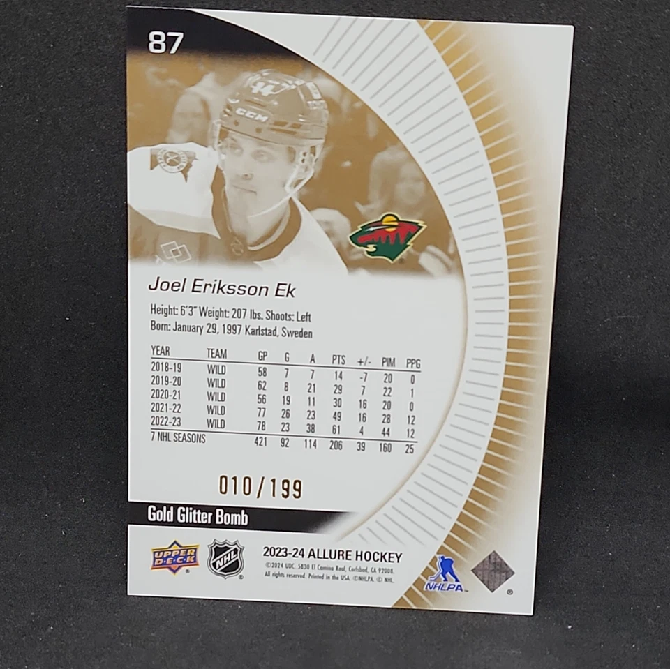 2024 Allure #87 Joel Eriksson Ek Gold Glitter Bomb #/199 - Image 2 of 2