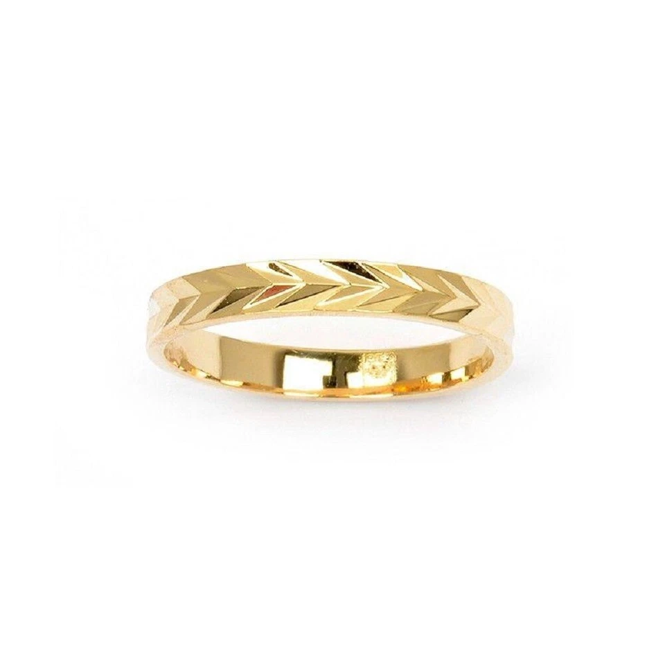 Bague alliance diamantée plaqué or 18 carats(garanti sans nickel) - Photo 1/1
