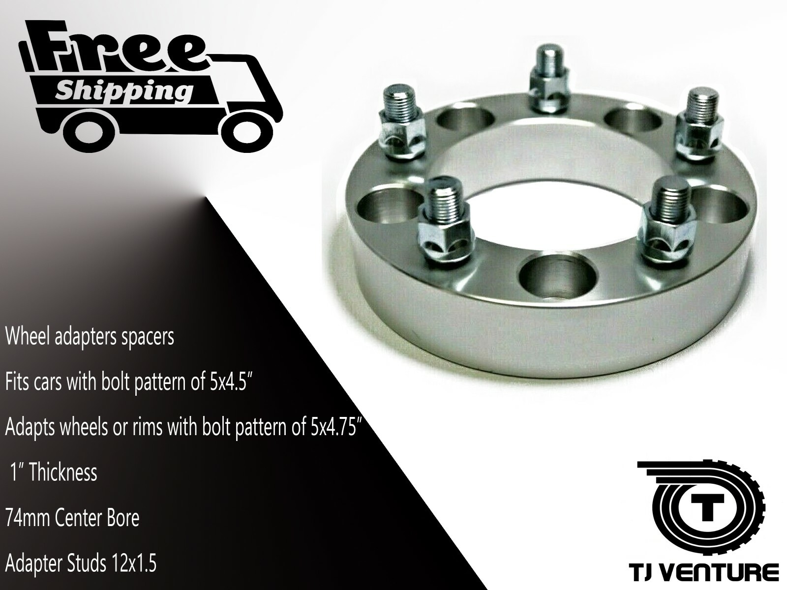 4PC WHEEL ADAPTER SPACERS 1" THICK 5x4.5" to 5x4.75" OR 5x115 to 5x120