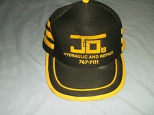 VTG 80  s 3 Stripe snapback cap black yellow Hydraulic Repair Polyester hat