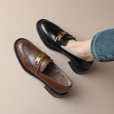 Tod's Women's Flat Real leather Round Toe Casual Slip on Loafers Shoes Luxury