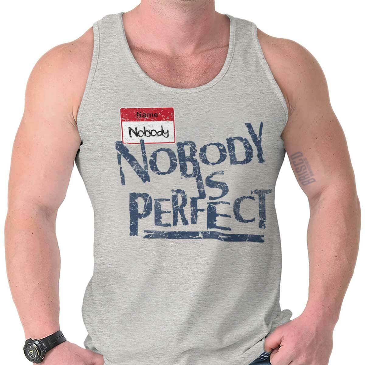 Nobody Is Perfect Funny Joke Sarcastic Party Mens Tank Tops Sleeveless
