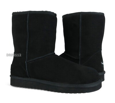 Koolaburra by UGG Koola Short Black Suede Fur Boots Womens Size 7 -NIB-