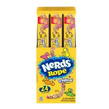 Nerds Rope Candy, Tropical Flavor, 0.92 Ounce Ropes (Pack of 24)