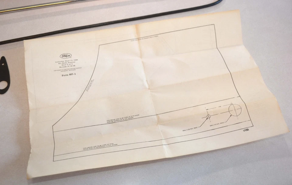 Kit e modelos de antena de rádio Ford Fairlane Galaxie NOS 1958-1959, B9AF-18813-A - Imagem 3 de 4