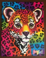 Rare Vintage Lisa Frank Rainbow Hunter Leopard/Cheetah/Cat Double Pocket Folder